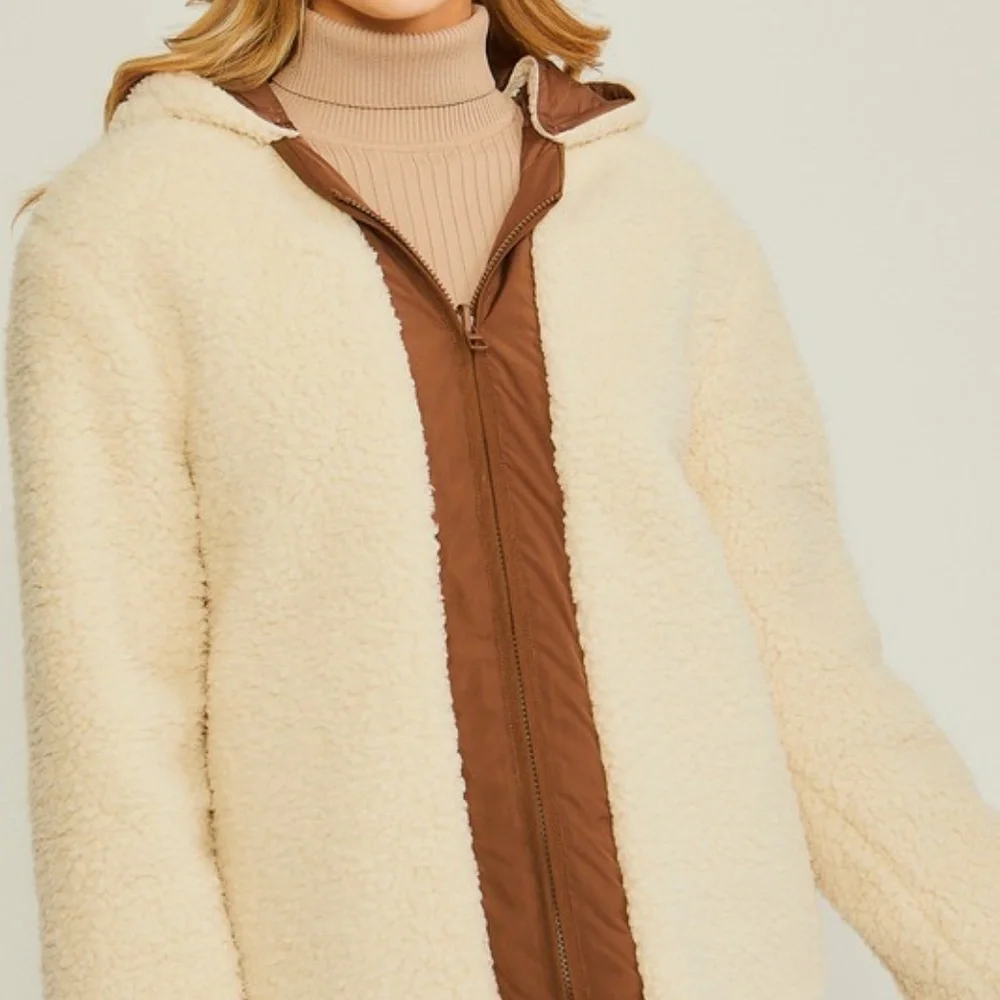 010 Cozy Teddy Reversible Hoodie Jacket Coat - Picture 5 of 5